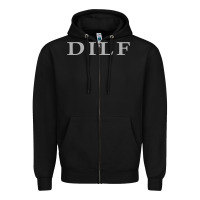 Black dilf Zipper Hoodie - linhVisuals