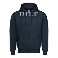 Navy dilf Zipper Hoodie - linhVisuals