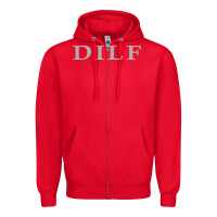 Red dilf Zipper Hoodie - linhVisuals
