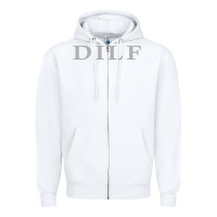 White dilf Zipper Hoodie - linhVisuals