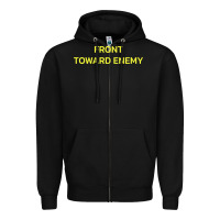 Black FRONT TOWARD ENEMY Zipper Hoodie - linhVisuals