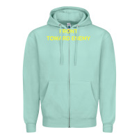 Seafoam FRONT TOWARD ENEMY Zipper Hoodie - linhVisuals