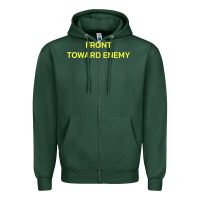Sports Green FRONT TOWARD ENEMY Zipper Hoodie - linhVisuals