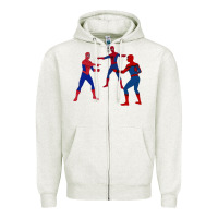Oatmeal Heather spidey meme Zipper Hoodie - linhVisuals