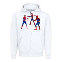 White spidey meme Zipper Hoodie - linhVisuals