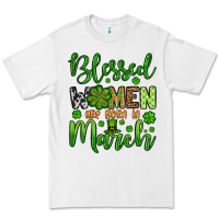 White St. Patrick's Blessed women are born in March Premium Tee - OliviaCreatesArt