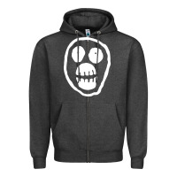 Charcoal Heather the mighty boosh monkey skull Zipper Hoodie - linhVisuals