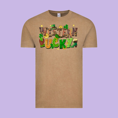 Western Lucky Vintage Tee Designed By Fadigitalartstudio