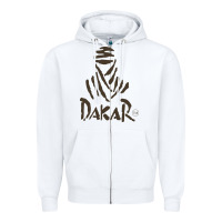 White dakar Zipper Hoodie - linhVisuals