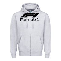 Heather Grey formula 1 Zipper Hoodie - linhVisuals