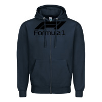 Navy formula 1 Zipper Hoodie - linhVisuals
