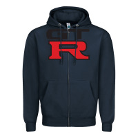 Navy gtr Zipper Hoodie - linhVisuals