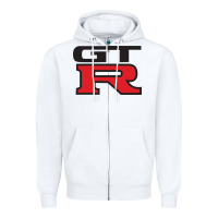 White gtr Zipper Hoodie - linhVisuals