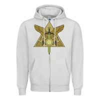 Dove Grey hexside covens Zipper Hoodie - linhVisuals
