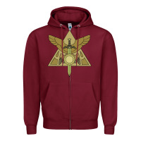 Burgundy hexside covens Zipper Hoodie - linhVisuals