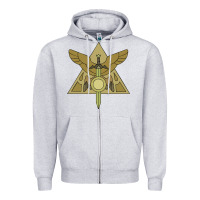 Heather Grey hexside covens Zipper Hoodie - linhVisuals