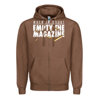 Chestnut when in doubt empty the magazine Zipper Hoodie - linhVisuals