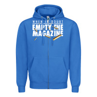 True Royal when in doubt empty the magazine Zipper Hoodie - linhVisuals