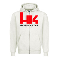 Oatmeal Heather hk black Zipper Hoodie - linhVisuals