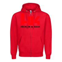 Red hk black Zipper Hoodie - linhVisuals
