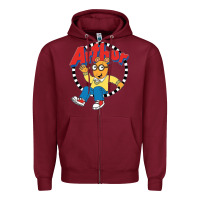 Burgundy Funko Up Arthur Zipper Hoodie - linhVisuals