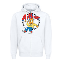 White Funko Up Arthur Zipper Hoodie - linhVisuals