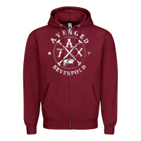 Burgundy avenged sevenfold 13 Zipper Hoodie - linhVisuals