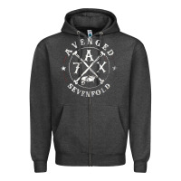Charcoal Heather avenged sevenfold 13 Zipper Hoodie - linhVisuals