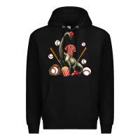 Black brachiosaurus with baseball Premium Hoodie - Artiststas