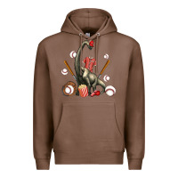 Chestnut brachiosaurus with baseball Premium Hoodie - Artiststas