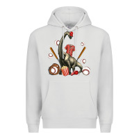 Dove Grey brachiosaurus with baseball Premium Hoodie - Artiststas