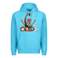 Ocean Blue brachiosaurus with baseball Premium Hoodie - Artiststas