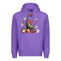 Purple brachiosaurus with baseball Premium Hoodie - Artiststas