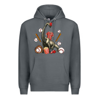 Rock brachiosaurus with baseball Premium Hoodie - Artiststas