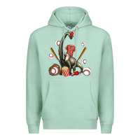 Seafoam brachiosaurus with baseball Premium Hoodie - Artiststas