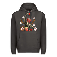 Smoke brachiosaurus with baseball Premium Hoodie - Artiststas