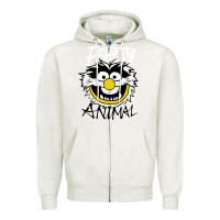 Oatmeal Heather the muppets party animal Zipper Hoodie - linhVisuals
