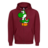 Burgundy Yoshi Green Zipper Hoodie - linhVisuals