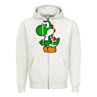 Oatmeal Heather Yoshi Green Zipper Hoodie - linhVisuals