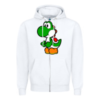 White Yoshi Green Zipper Hoodie - linhVisuals