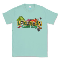 Seafoam Luckiest lunch lady St. Patrick's Day Classic Tee - CowGirlArtShop