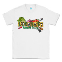White Luckiest lunch lady St. Patrick's Day Classic Tee - CowGirlArtShop