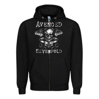Black avenged sevenfold 42 Zipper Hoodie - linhVisuals