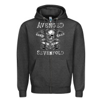 Charcoal Heather avenged sevenfold 42 Zipper Hoodie - linhVisuals