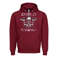 Burgundy avenged sevenfold 42 Zipper Hoodie - linhVisuals