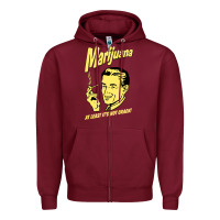 Burgundy the marijuana weed Zipper Hoodie - linhVisuals