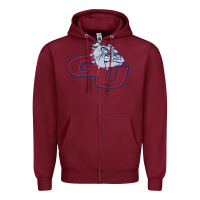Burgundy gonzaga bulldogs Zipper Hoodie - linhVisuals