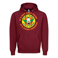 Burgundy krusty the clown Zipper Hoodie - linhVisuals