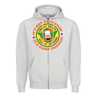 Dove Grey krusty the clown Zipper Hoodie - linhVisuals