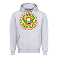 Heather Grey krusty the clown Zipper Hoodie - linhVisuals